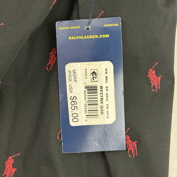 Polo Ralph Lauren Black Red Pony All Over Sleepwear Pajama Pants Size 4X NWT - Picture 10 of 14